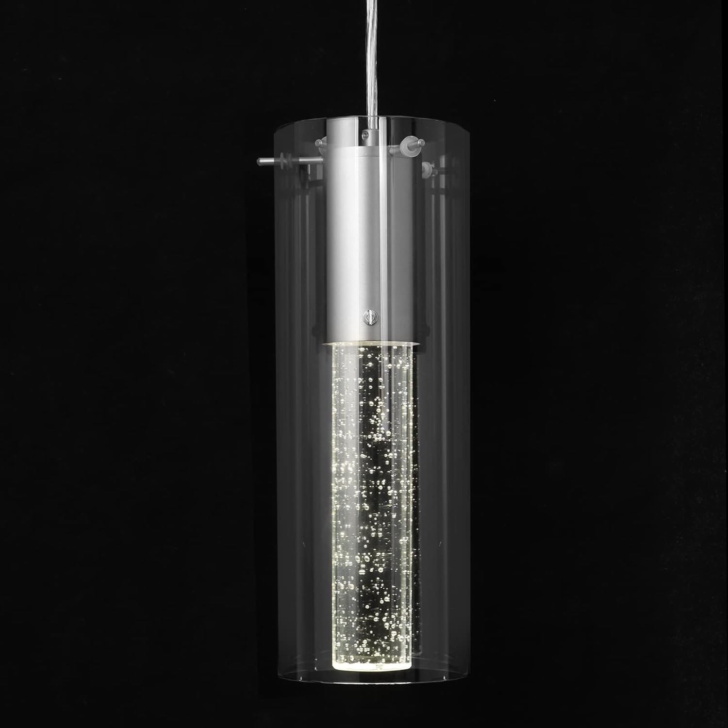 Colgante Sienna Cilindro Transparente Cromado G9 - Stratto