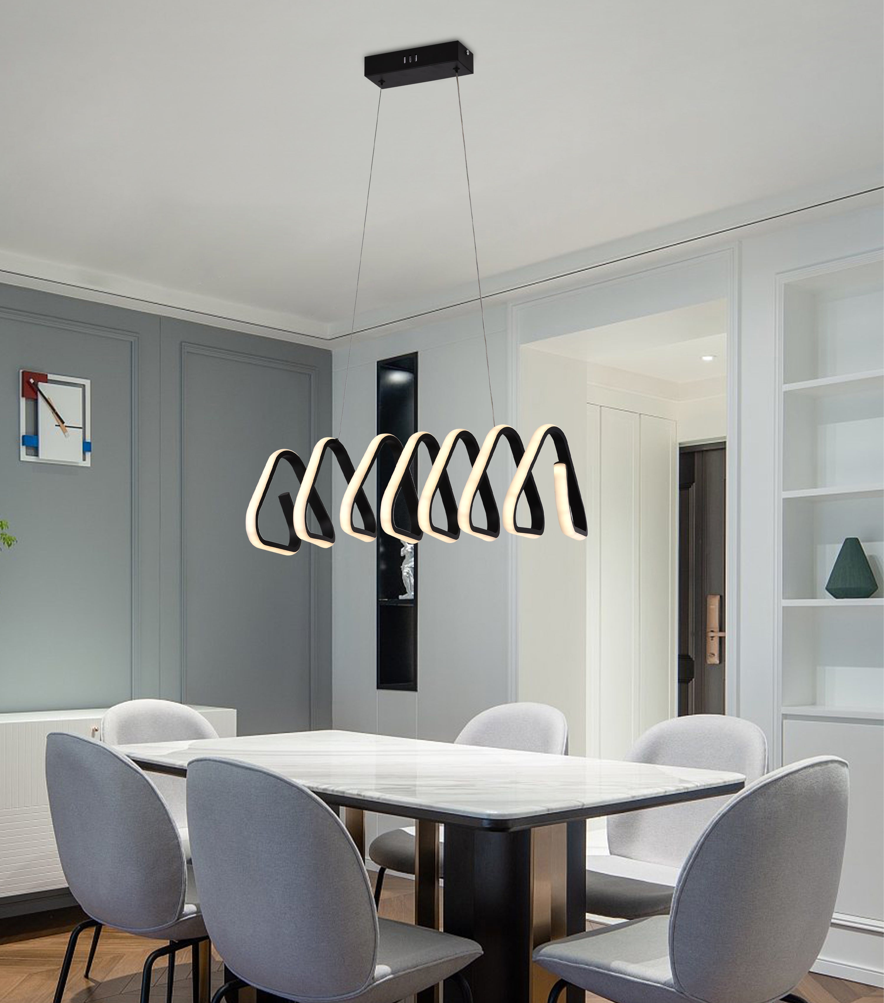 Lámpara Colgante LED Negra Control Dimmer 3 Tonos Luxor – Luxica