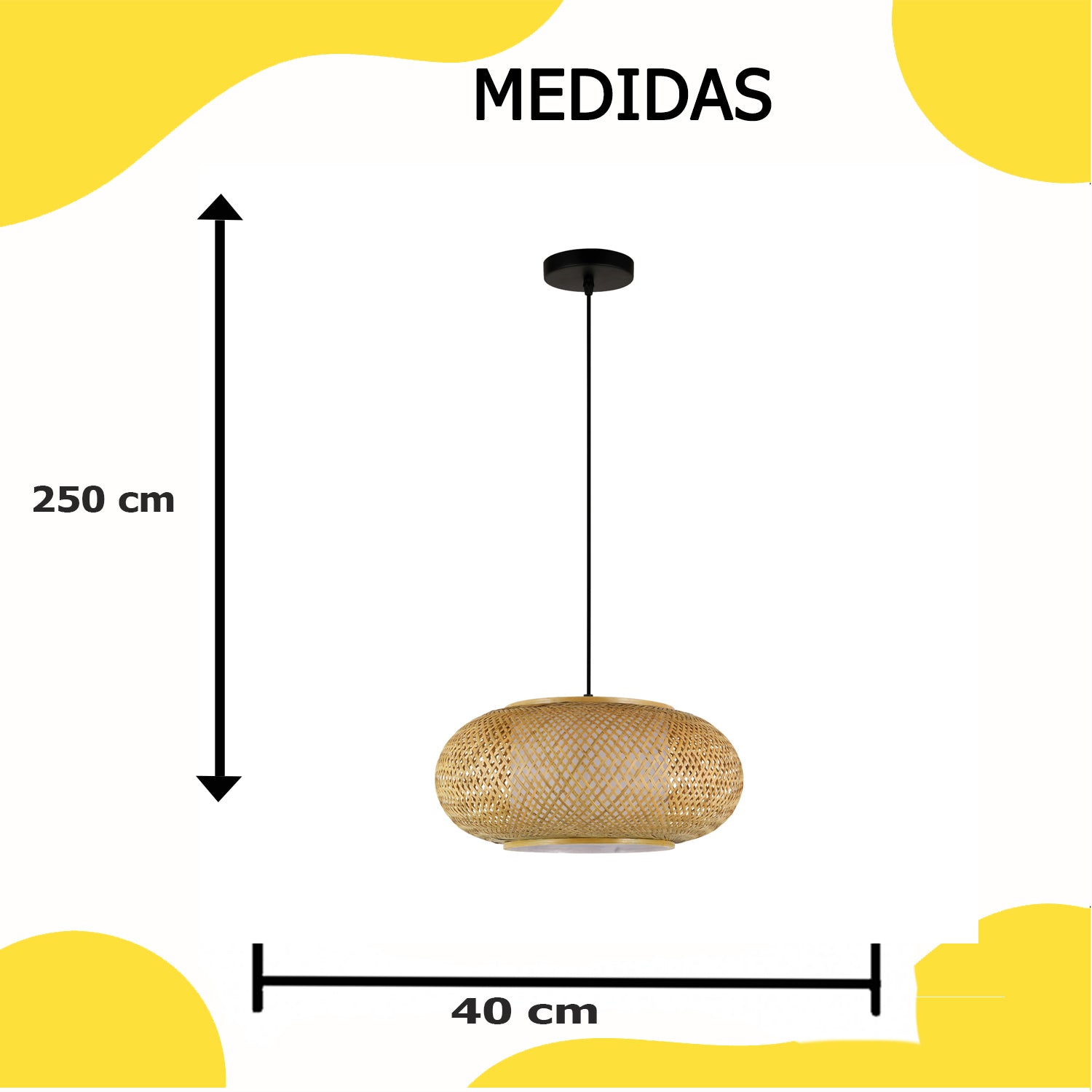 Lámpara Colgante Ovalada Ratan 40W - 2G