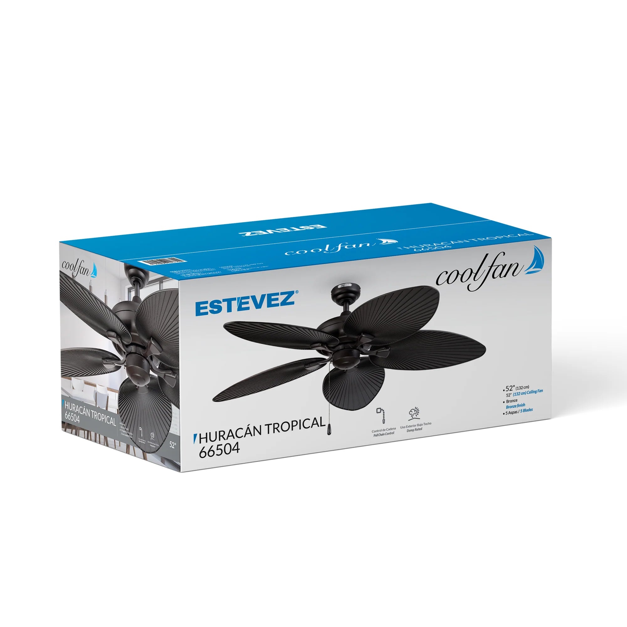 Ventilador de Techo Huracán Tropical 52" Acabado Bronce – Coolfan