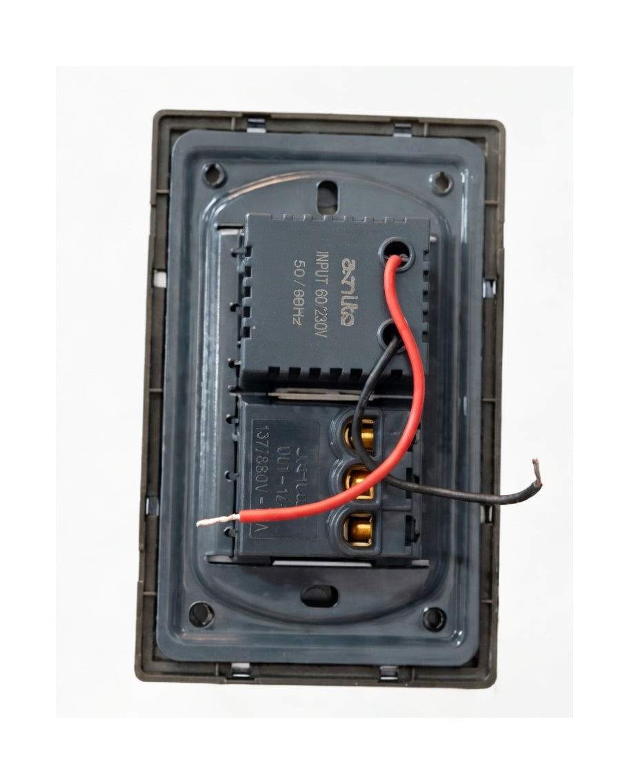 Placa de Pared con Contacto Eléctrico y Puertos USB-A + Tipo C Gris - ARTLITE