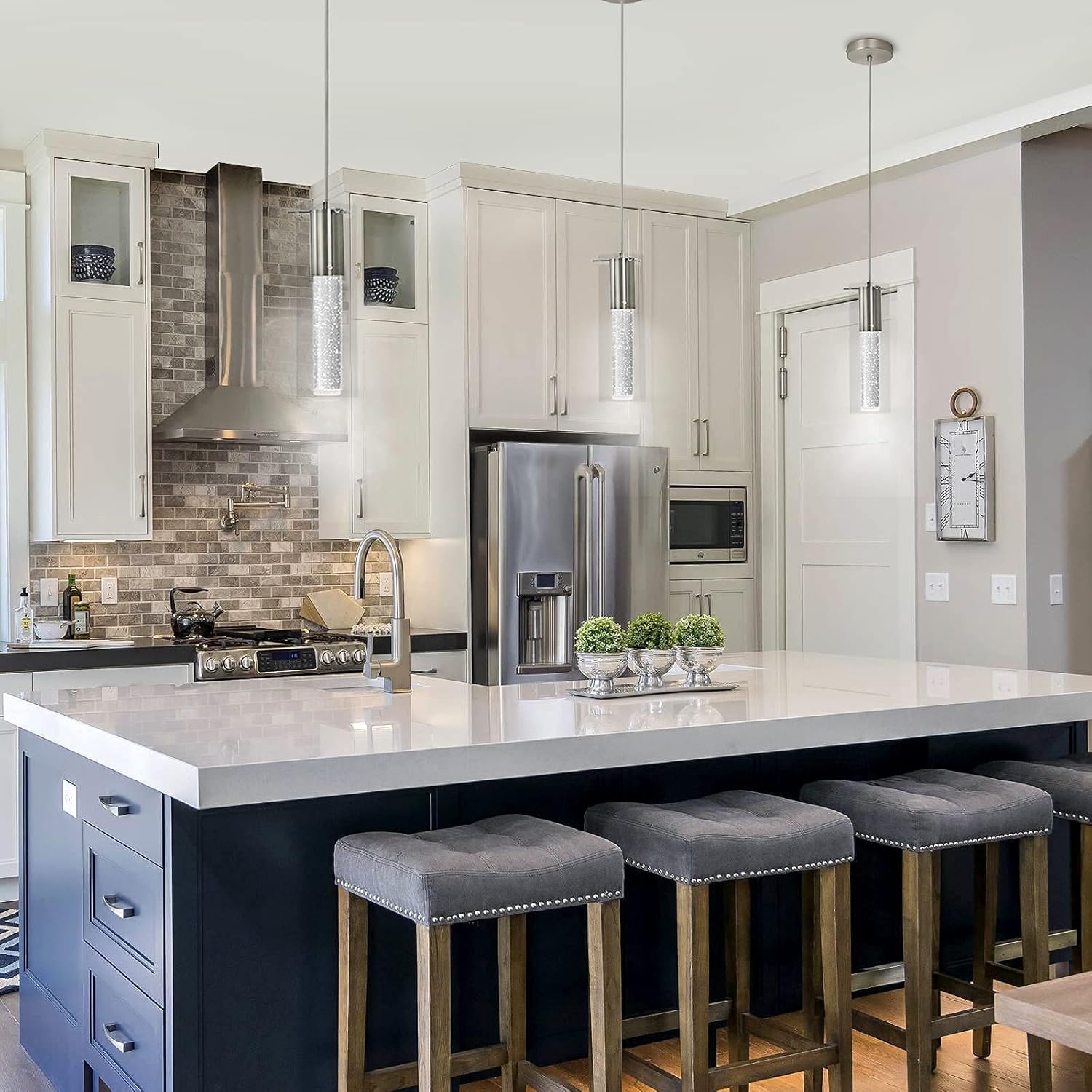 Colgante Sienna Cilindro Transparente Cromado G9 - Stratto