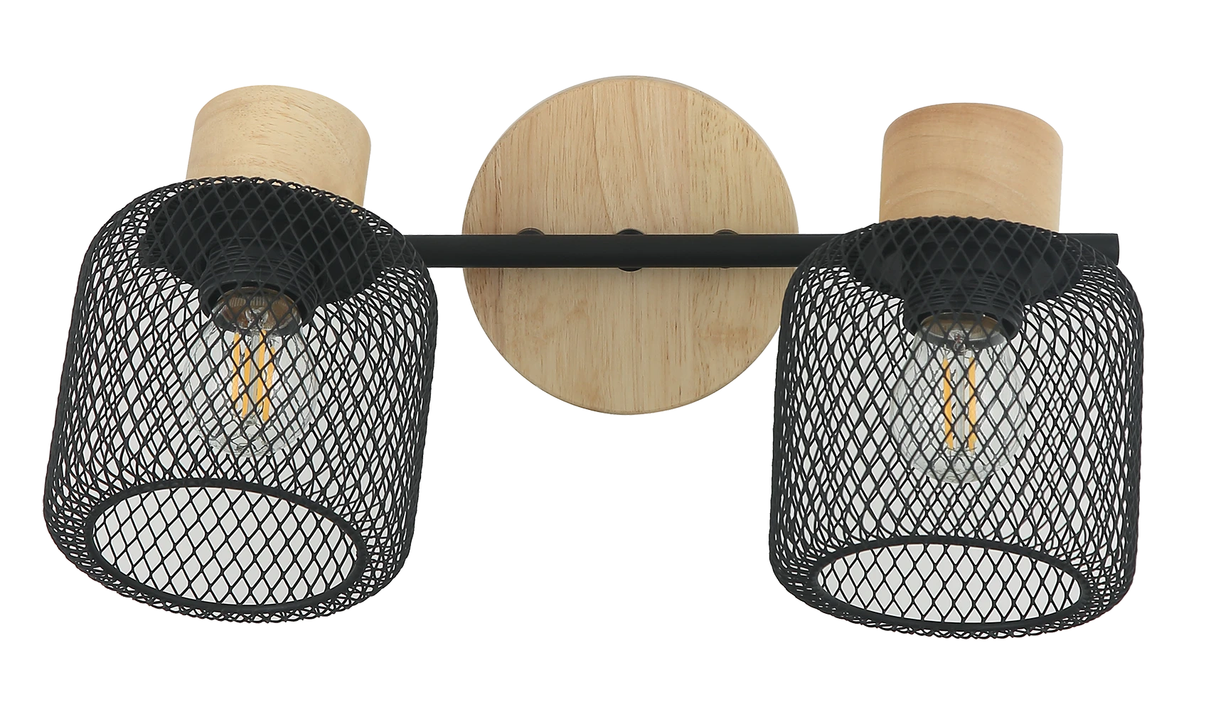 Lámpara Decorativa Doble de Interior E26  2x4W LED Luz Cálida  Serie Mazza  Negro - 2G