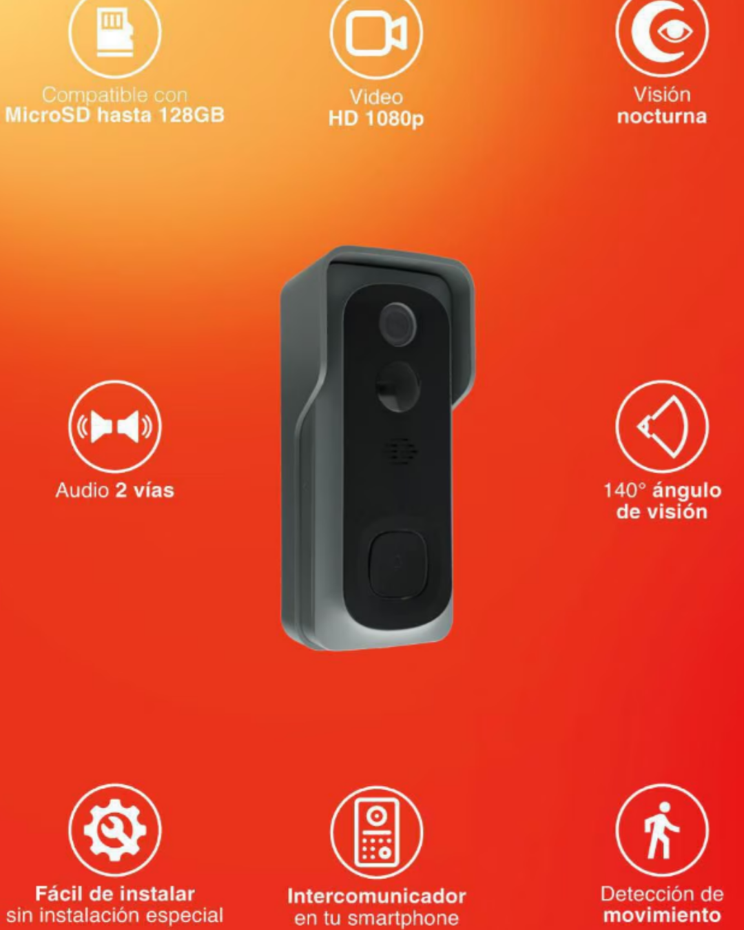 Video Timbre Inteligente WiFi – Tecnolite Connect   | Modelo DBEXT7SVCDTCW