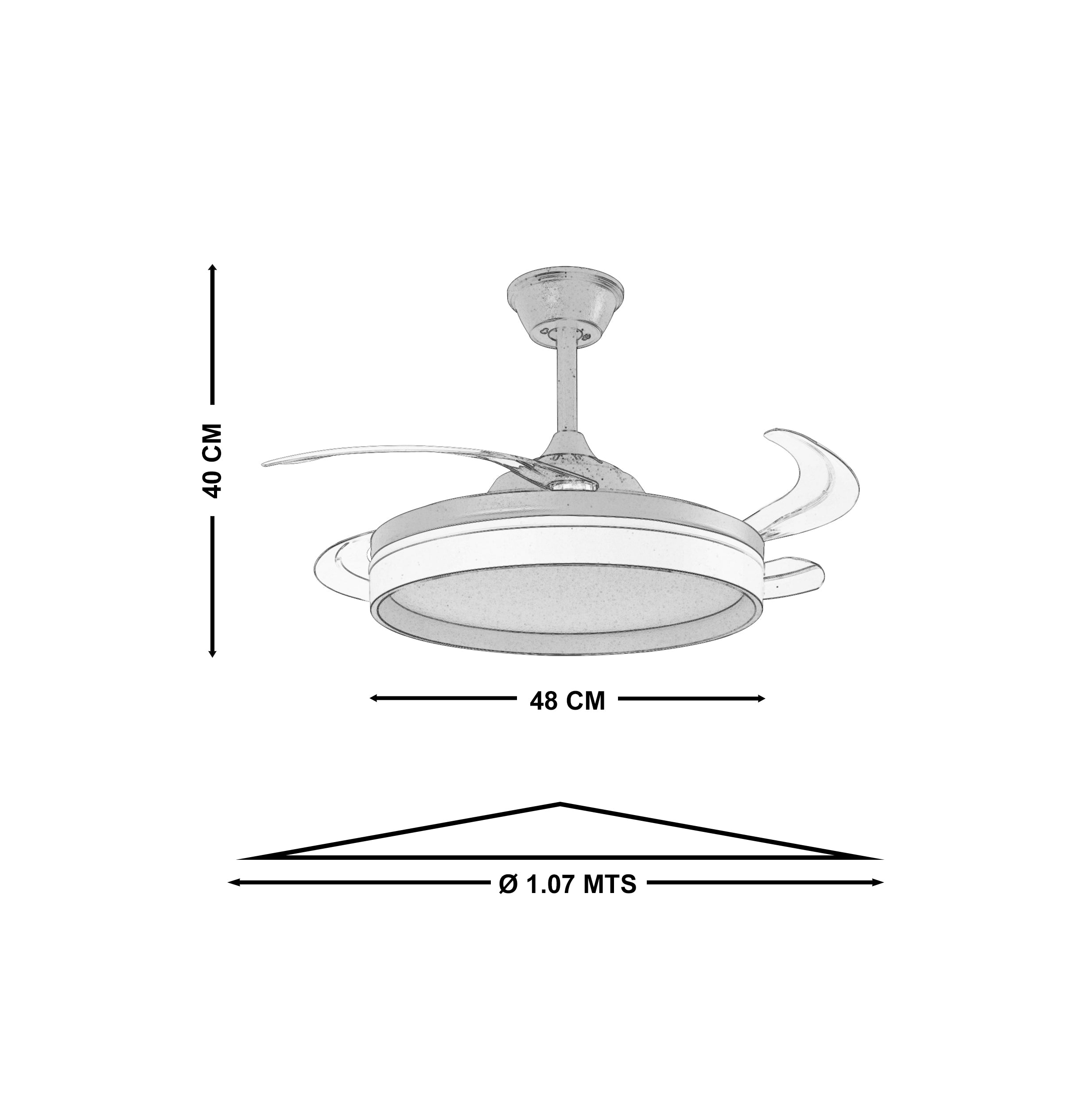 Ventilador Falcon LED 6 Velocidades 4500LM 75W Negro 85-265V -   LUXICA