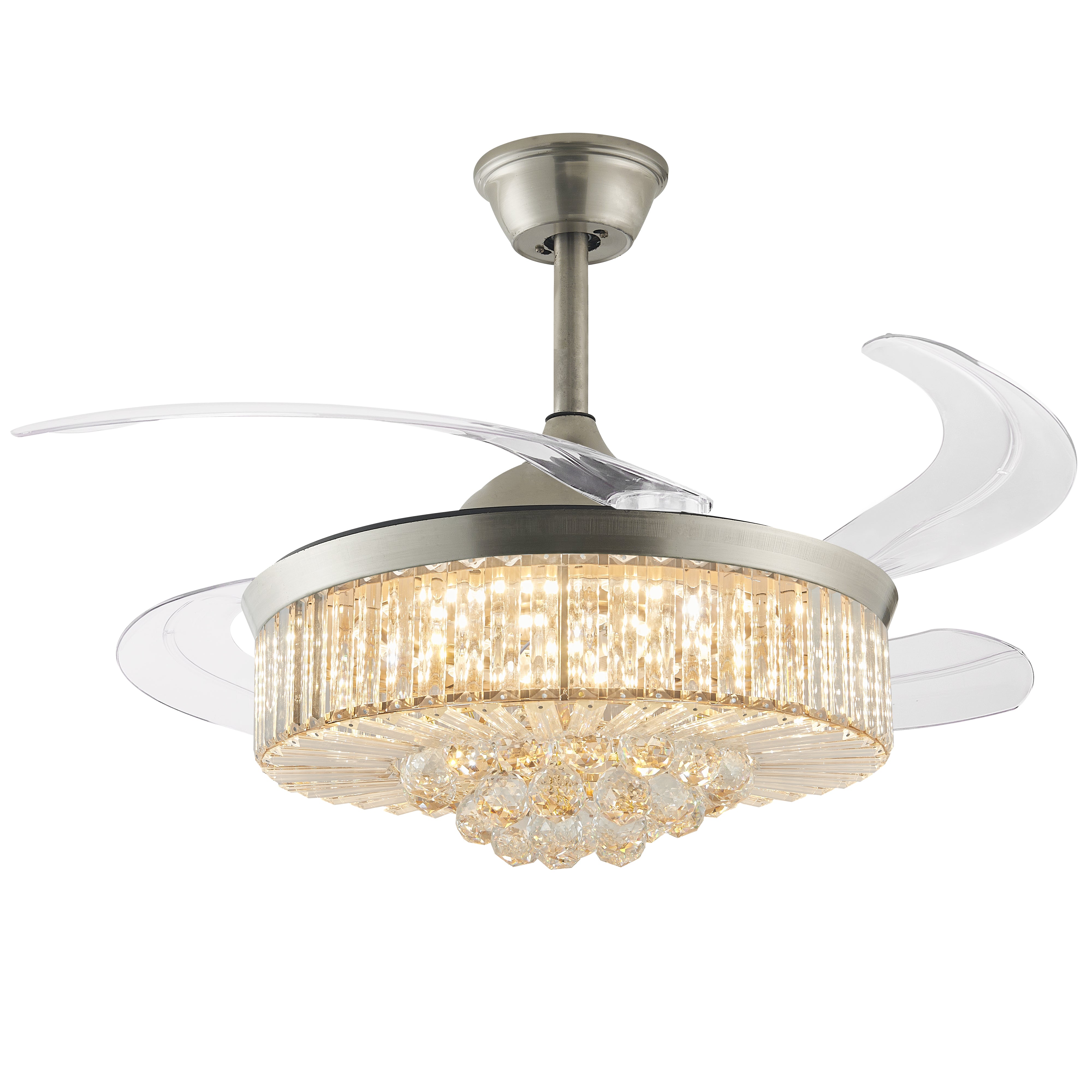 Ventilador Royale Cristal 6 Velocidades LED 75W 85-265V Cromo – LUXICA