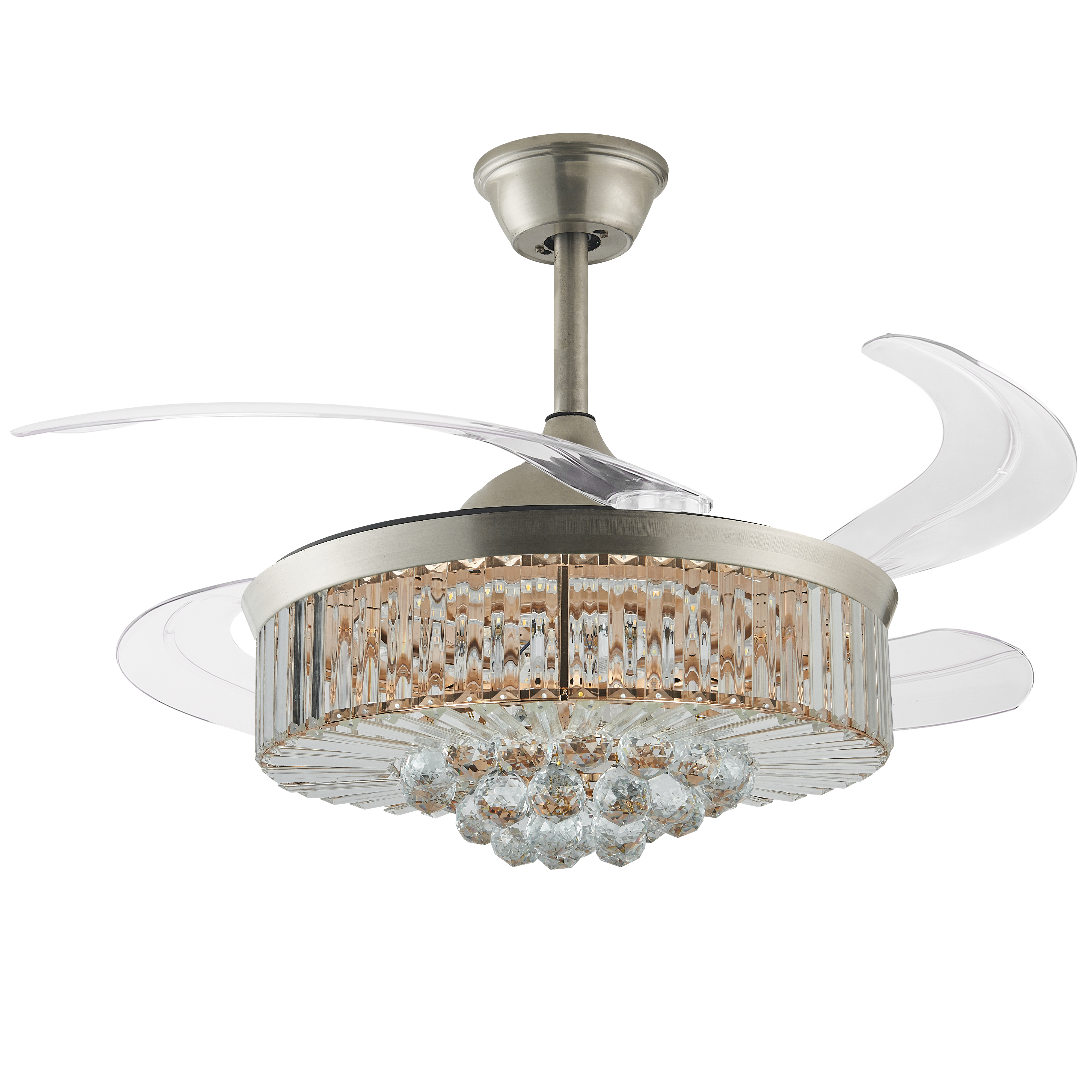 Ventilador Royale Cristal 6 Velocidades LED 75W 85-265V Cromo – LUXICA