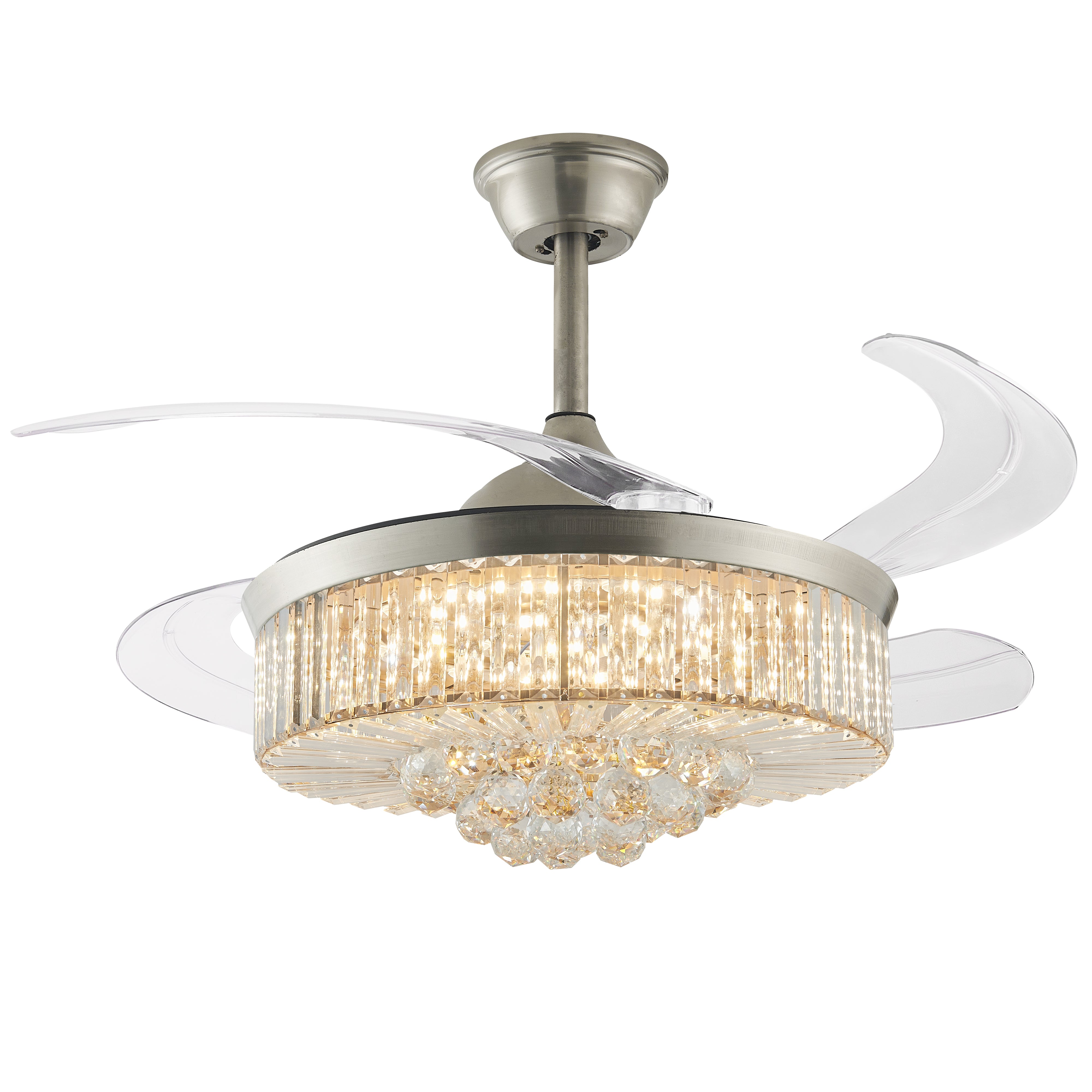 Ventilador Royale Cristal 6 Velocidades LED 75W 85-265V Cromo – LUXICA