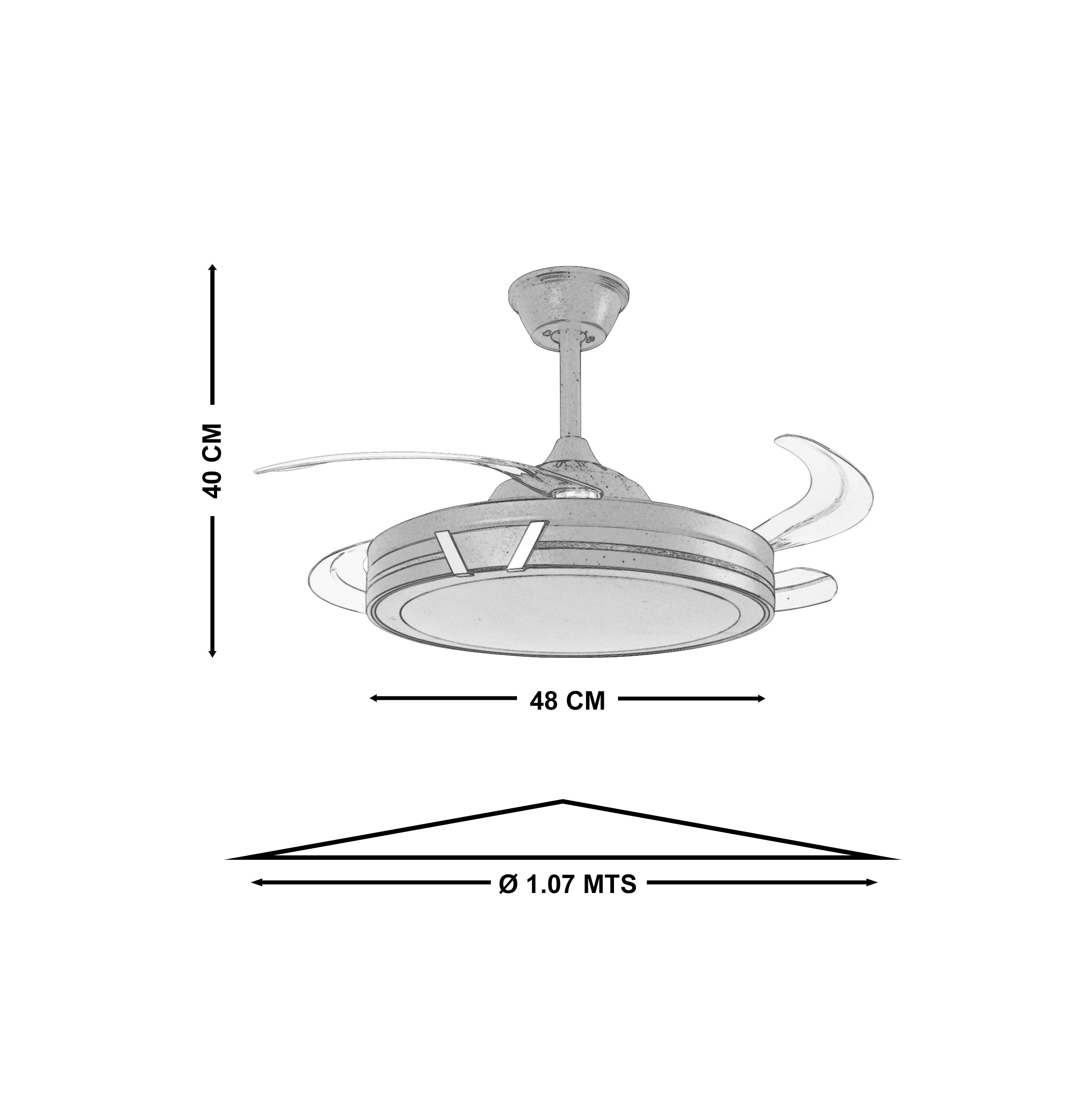 Ventilador Vold 6 Velocidades 4500LM 75W 85-265V Negro y Dorado – LUXICA