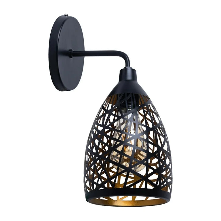 Luminario de Pared Arbotante Individual Negro con Dorado – MAXXI