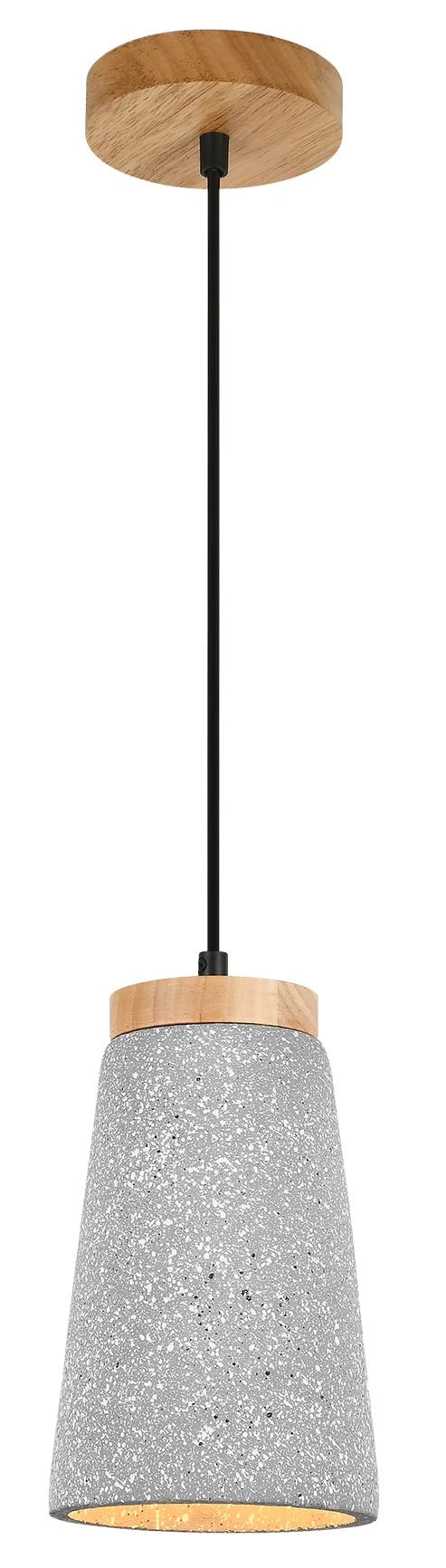 LUMINARIA COLGANTE CON PANTALLA DE CONCRETO E27 100-240V MADERA CONTE 2G