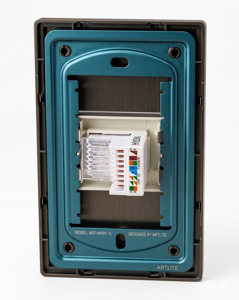 Placa con 1 Toma de Red LAN (RJ45) Cat 5 Gris - ARTLITE