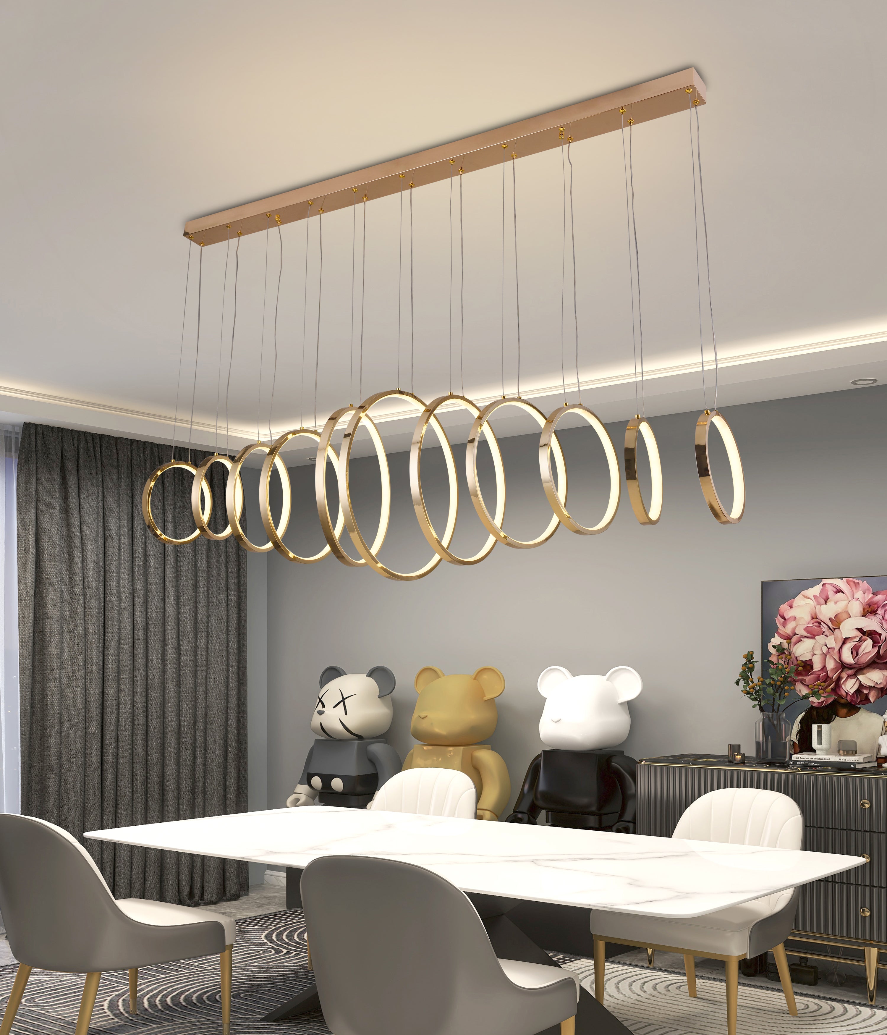 Lámpara Colgante LED Dorado Grecia 3 Tonos Control – Luxica