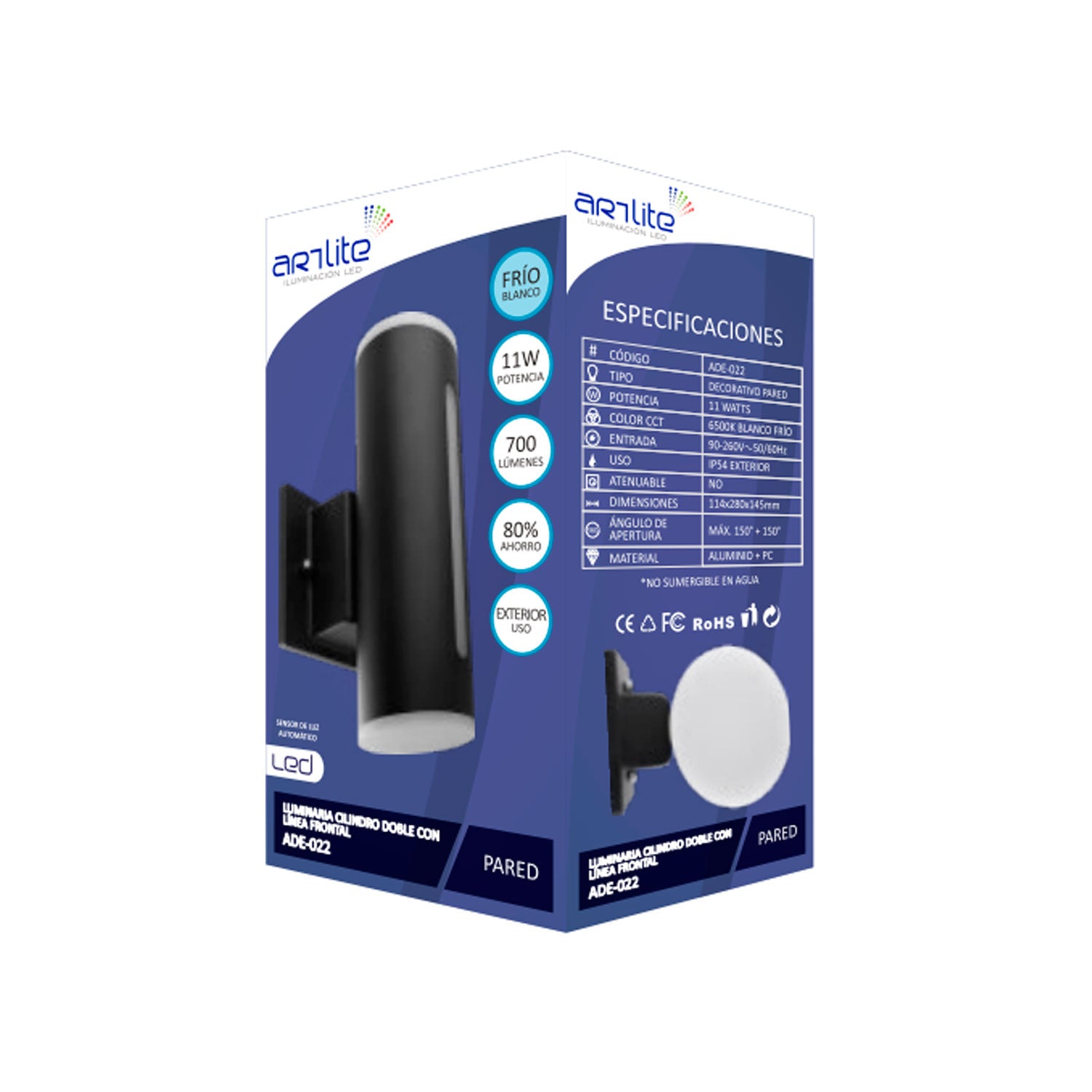 Lámpara de Pared Doble LED Integrado 11W 90-260V IP54 – Arlite