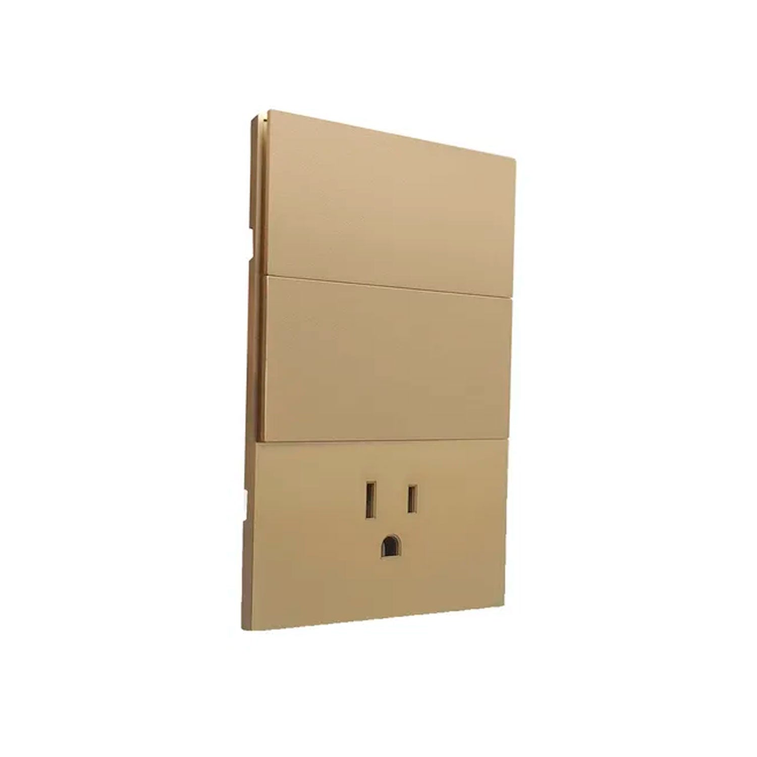 Placa Luxury APL-506 Color Oro: Contacto Sencillo y Apagador Doble 2 Interruptores 3 Vías - ARTLITE