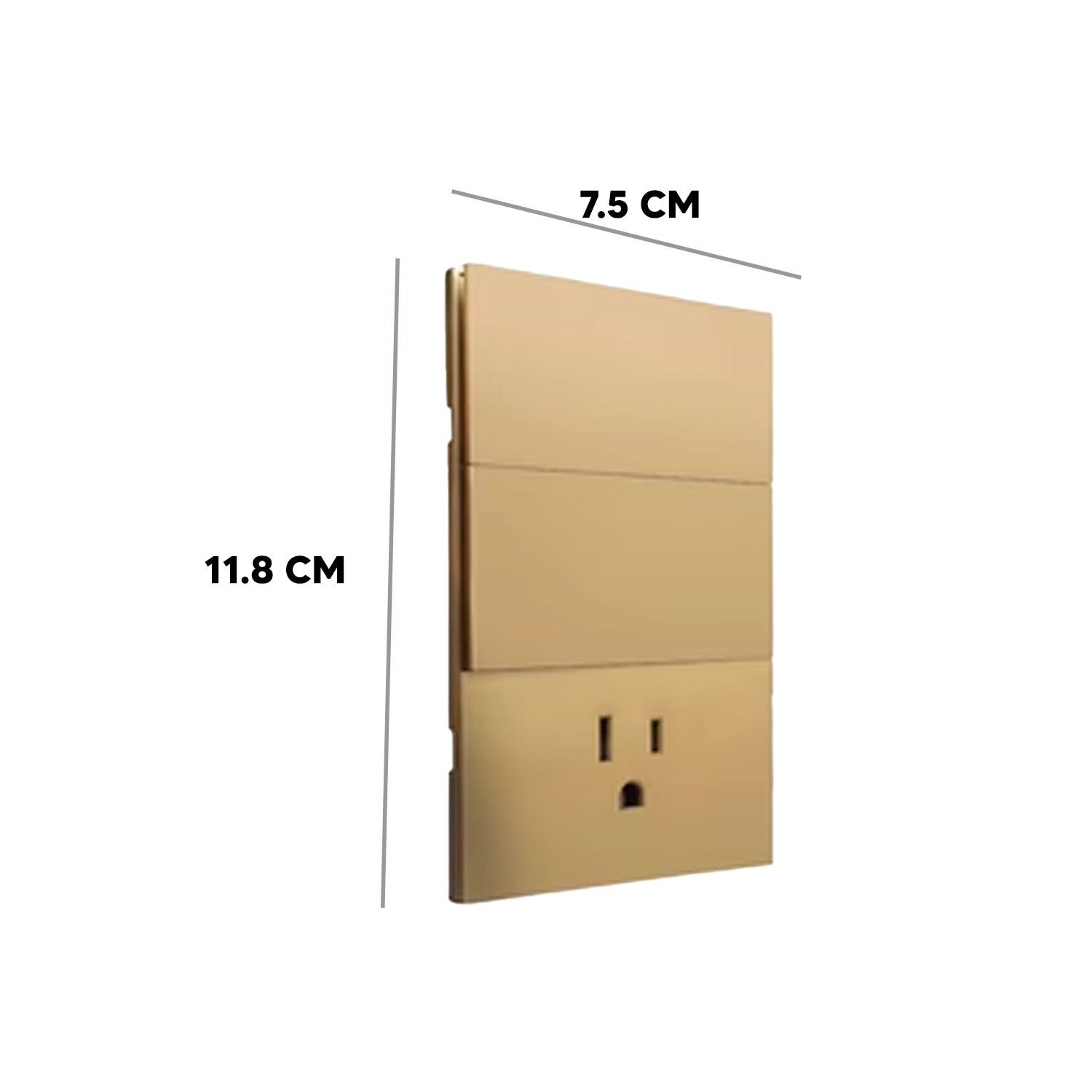 Placa Luxury APL-506 Color Oro: Contacto Sencillo y Apagador Doble 2 Interruptores 3 Vías - ARTLITE