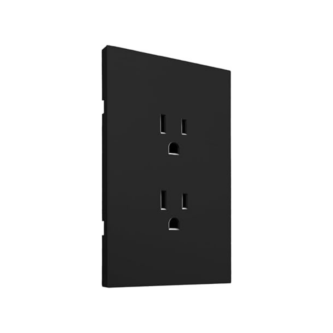 Placa Luxury APL-604 con Doble Contacto | Color Negro Skin Feel | 127–250v 15a | Diseño Elegante, Funcional y Resistente- Luxury Artlite