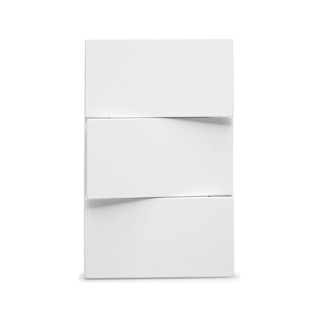 Placa Luxury APL-703 con 3 Interruptores de 3 Vías  Color Blanco Skin Feel  127–250V 15A  Diseño Funcional y Estético – LUXURY ARTLITE