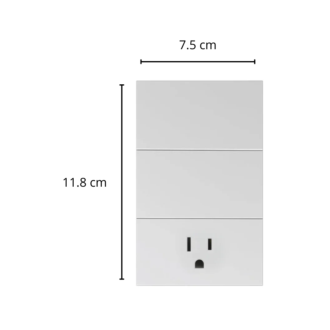 Placa Luxury APL-706 de ARTLITE  Contacto + 2 Interruptores 3 Vías 15A 127-250V~ Blanco Skin Feel - LUXURY ARTLITE