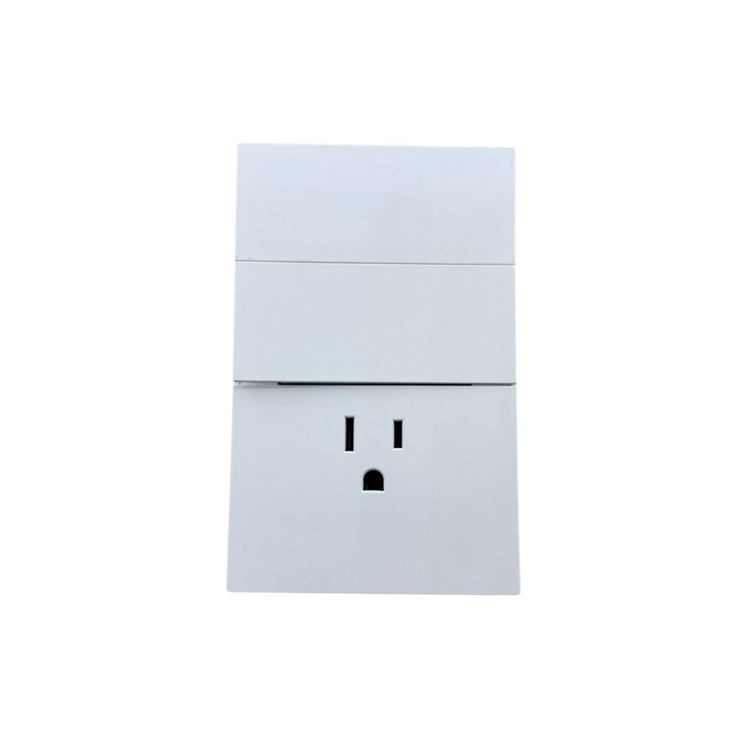 Placa Luxury APL-706 de ARTLITE  Contacto + 2 Interruptores 3 Vías 15A 127-250V~ Blanco Skin Feel - LUXURY ARTLITE