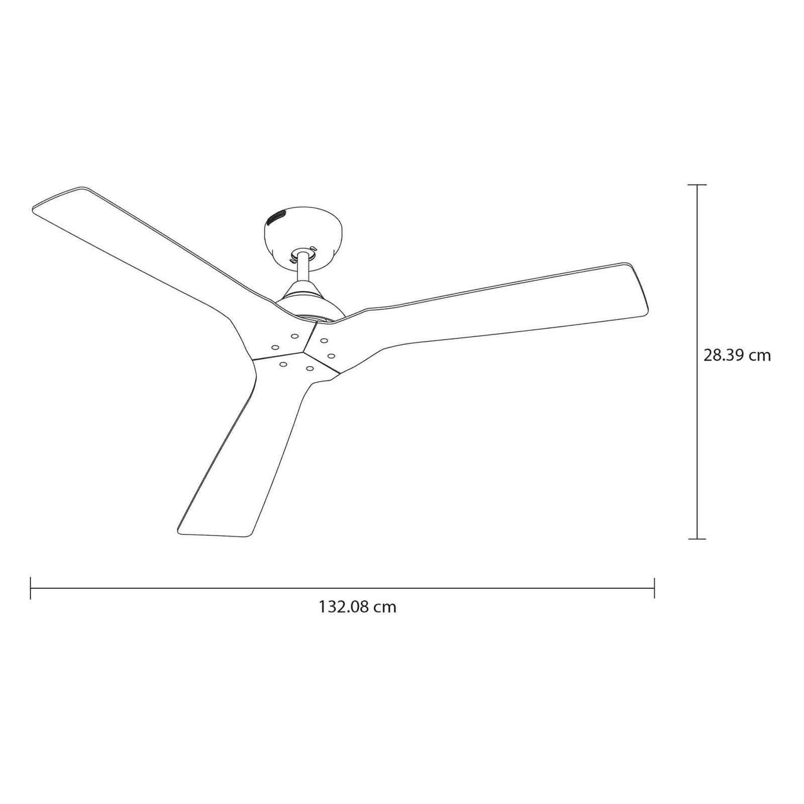 Ventilador de Techo Aqua 52" 3 Aspas Negro/Fresno – Masterfan