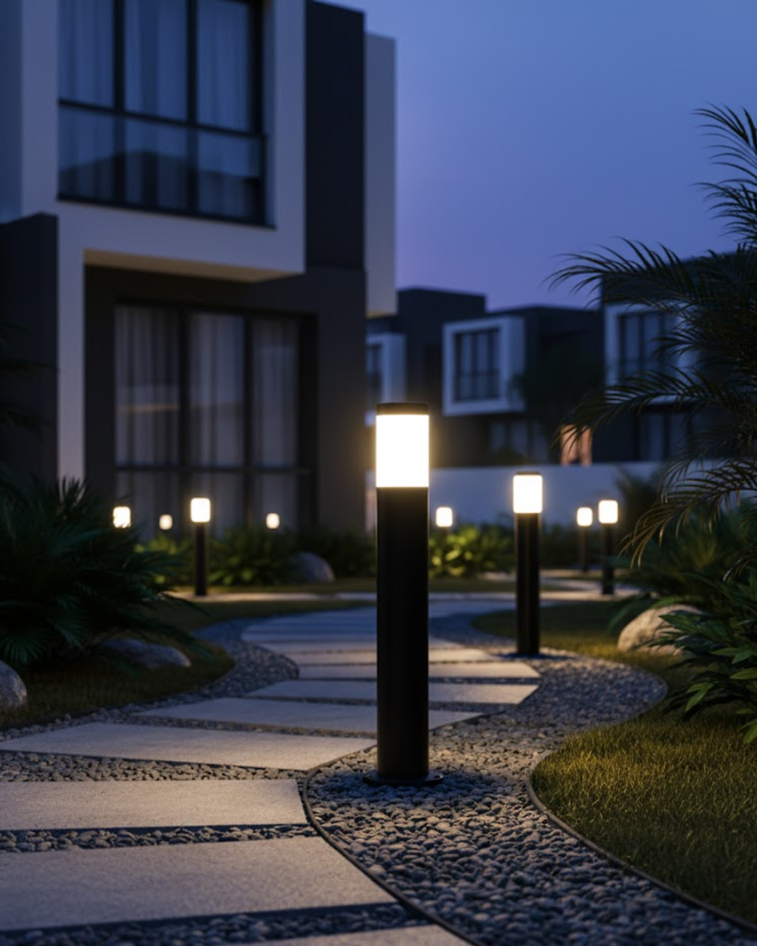 Mini Poste de Exterior Gris con Base E26 para Jardín y Terraza - ARTLITE