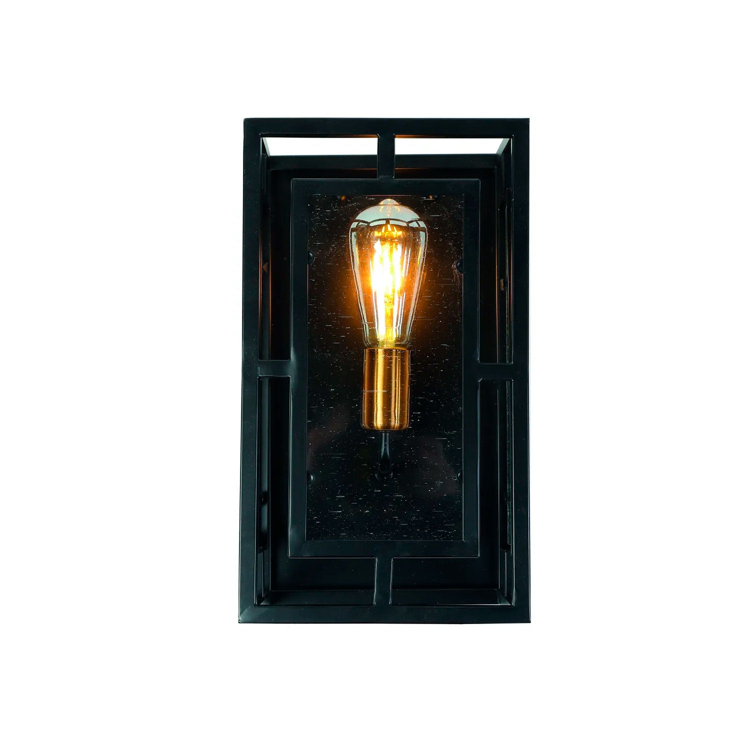 Lámpara de Pared Negro 1 Luz E27 Mod. AVG-01 | Apliqué Vintage con Cubierta de Vidrio - NGR