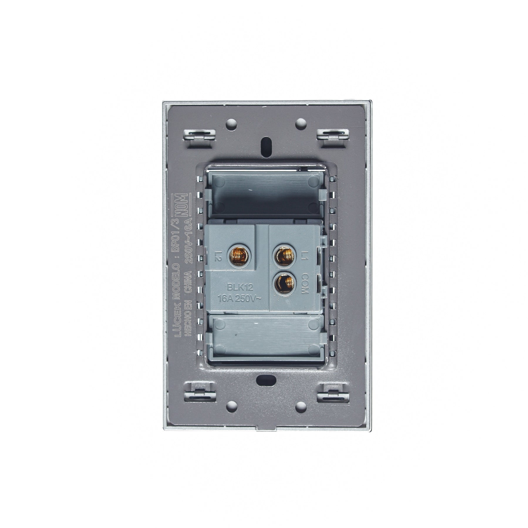 Placa con 1 Interruptor Sencillo de 3 Módulos, Cristal Negro - LUCEK