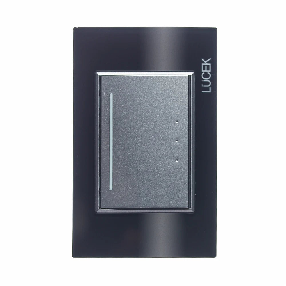 Placa con 1 Interruptor de Escalera de 3 Módulos, Cristal Negro - LUCEK