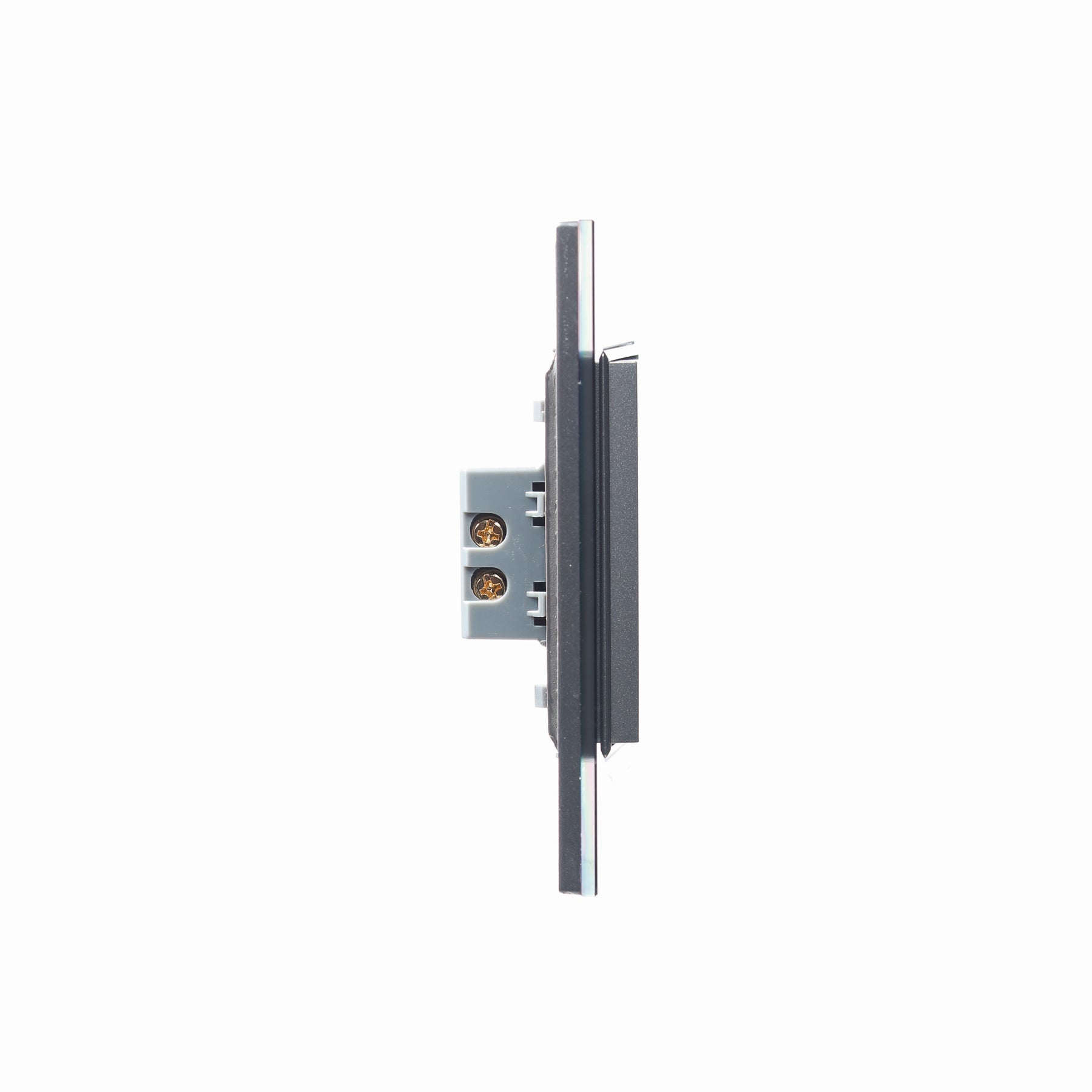 Placa con 1 Interruptor Sencillo de 3 Módulos, Cristal Negro - LUCEK