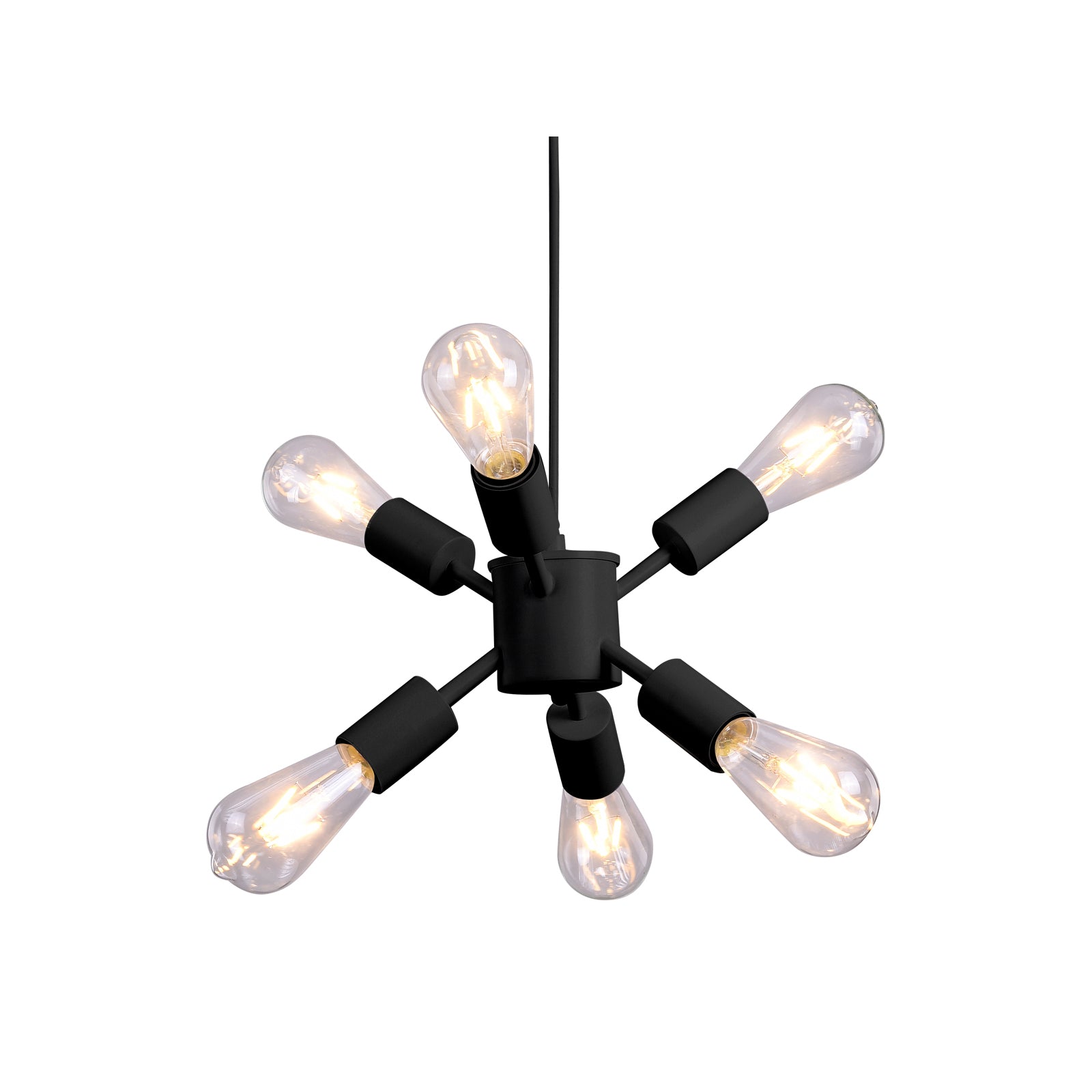 Lámpara Colgante Negro 6 Luces 127V E27 – Calux