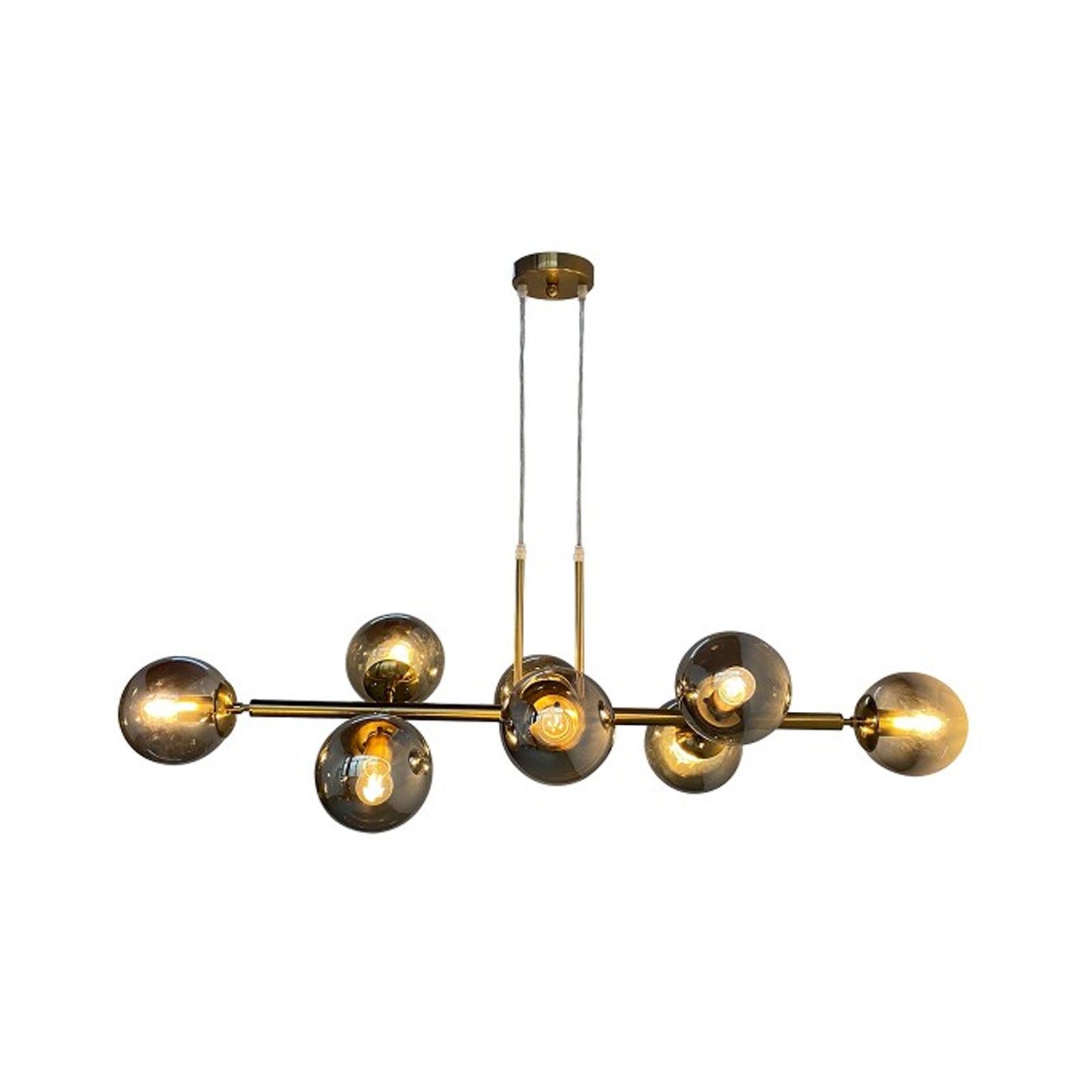 Lámpara Colgante 8 Luces Cristal Latón Elegante – Calux