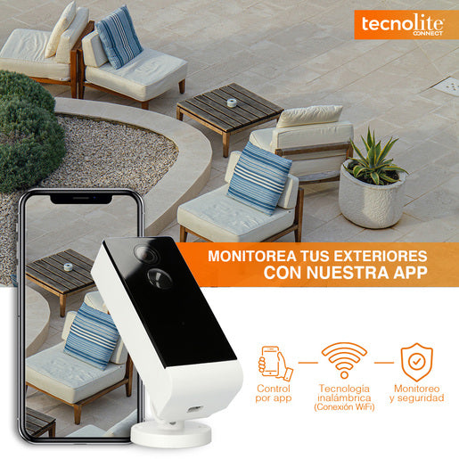 Cámara inteligente con visión nocturna y altavoz IP54 - Tecnolite Connect