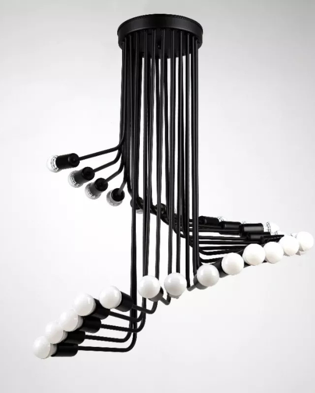 Lámpara Vintage Tipo Industrial En Espiral Para Techo Cev-26 E27 - NGR