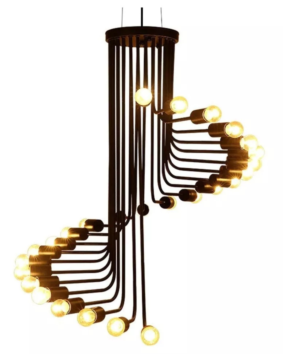 Lámpara Vintage Tipo Industrial En Espiral Para Techo Cev-26 E27 - NGR