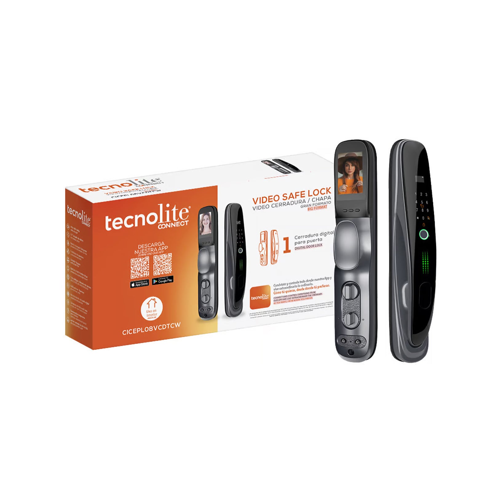 Video Cerradura para Puerta  5 Métodos de Apertura - Tecnolite