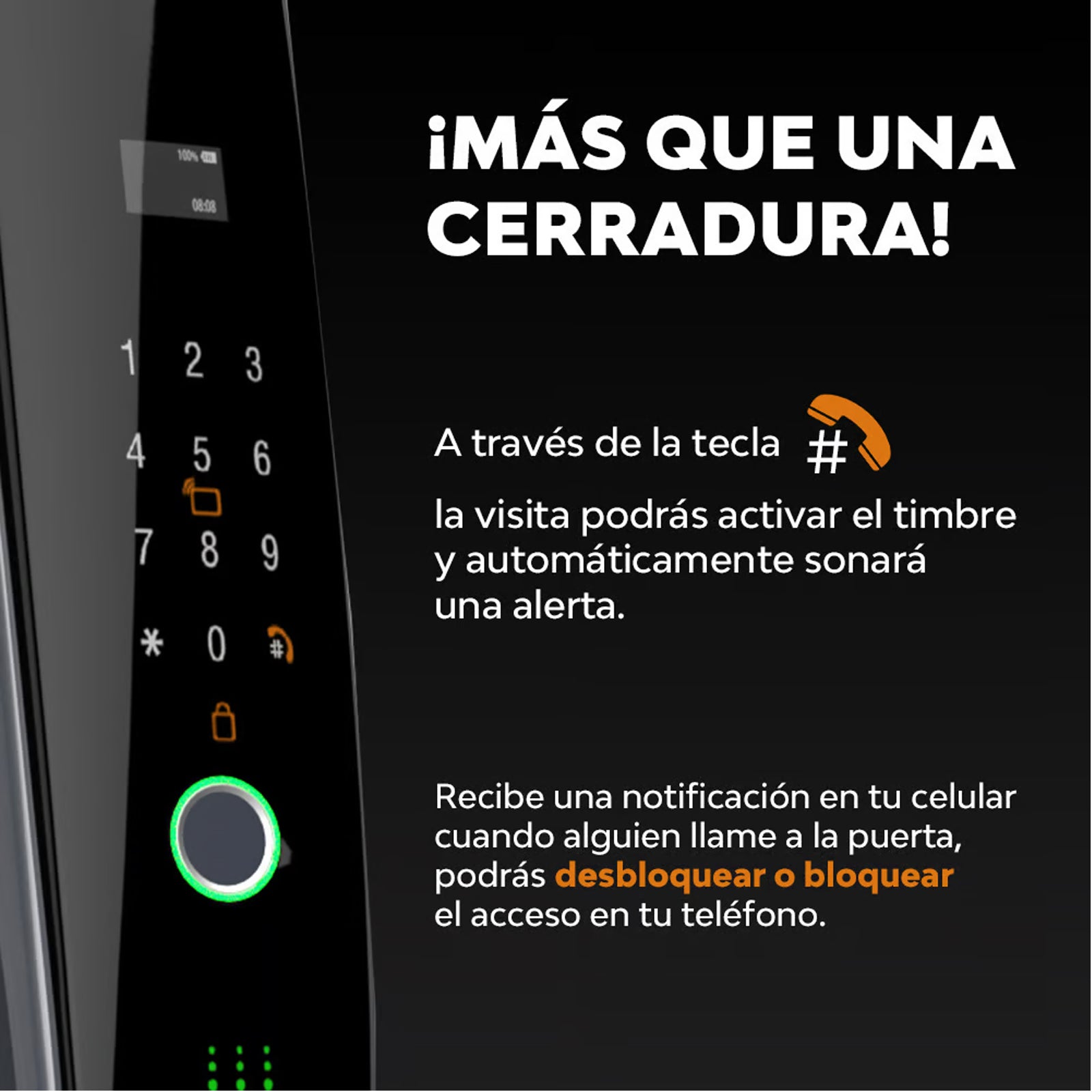 Video Cerradura para Puerta  5 Métodos de Apertura - Tecnolite