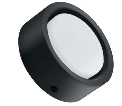 Lámpara LED Circular para Sobreponer en Techo 12W de Metal Negro Luz Blanca Cálida - WINLED