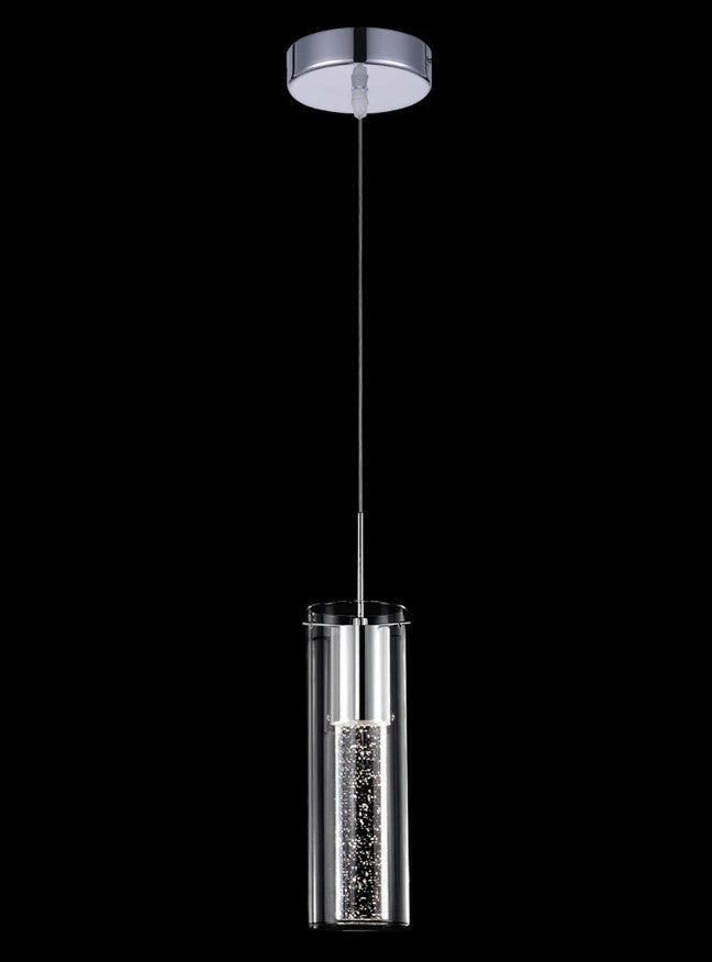 Colgante Sienna Cilindro Transparente Cromado G9 - Stratto