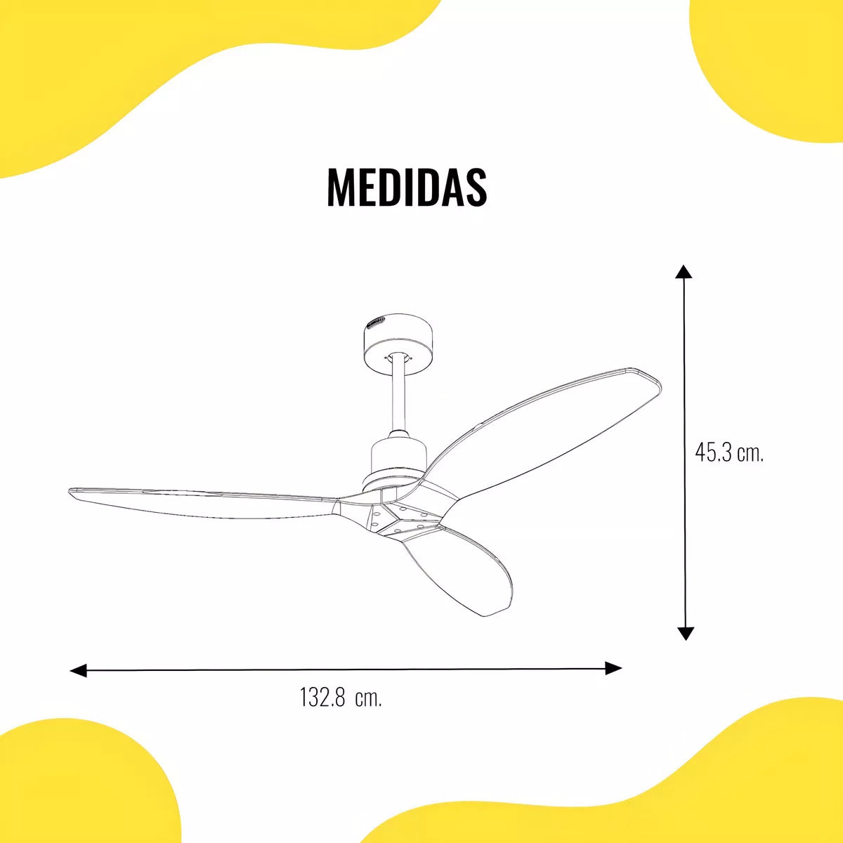 Ventilador de Techo Eeros 52" Madera Negra 3 Aspas – Masterfan