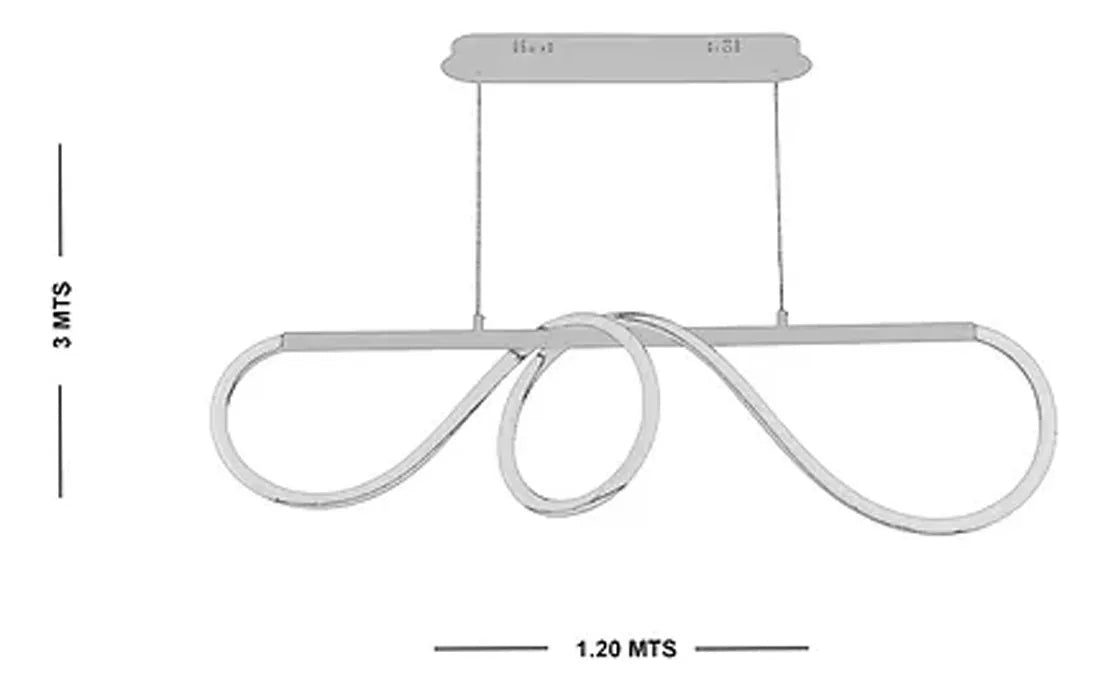 Lámpara Colgante Led Moderna Rope 9219, Control Remoto, Altura Ajustable  60W Color Nergro – Luxica