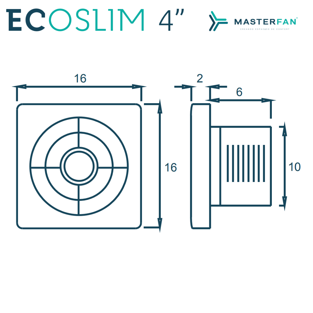 Extractor de Aire Eco Slim 4" Blanco – Masterfan