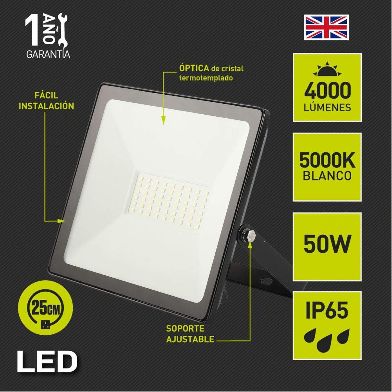 Reflector Eco 50W 5000 Lúmenes Opalino – Luceco