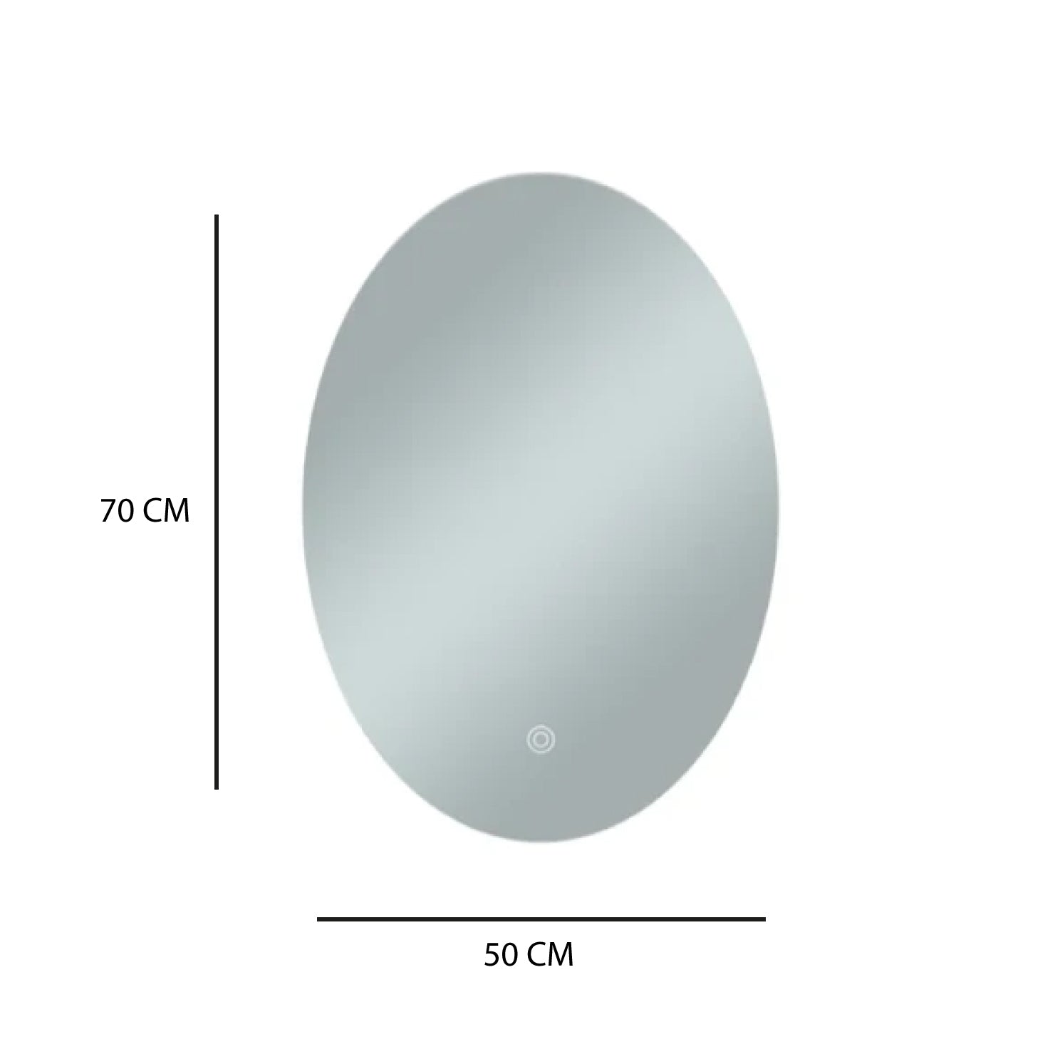 Espejo LED 15W 50x70 cm, Función Desempañante, Regulable (3500K, 4000K, 6000K) y Encendido Táctil -  2G