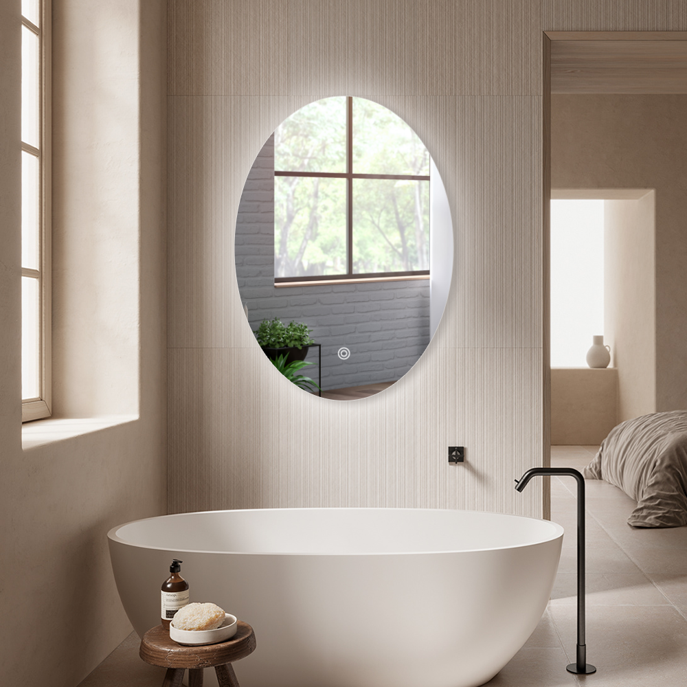 Espejo LED 15W 50x70 cm, Función Desempañante, Regulable (3500K, 4000K, 6000K) y Encendido Táctil -  2G