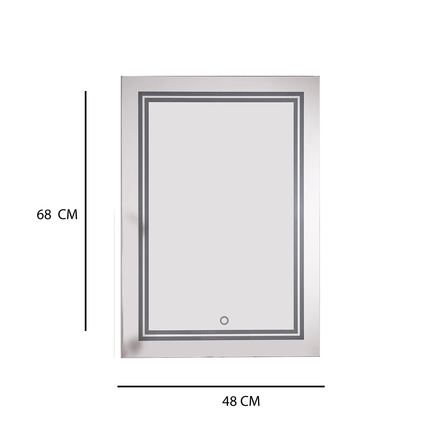 Espejo LED Rectangular 31W 2170LM, Luz Ajustable 4000K, 100-240V, Iluminación Satinada - 2G Iluminación