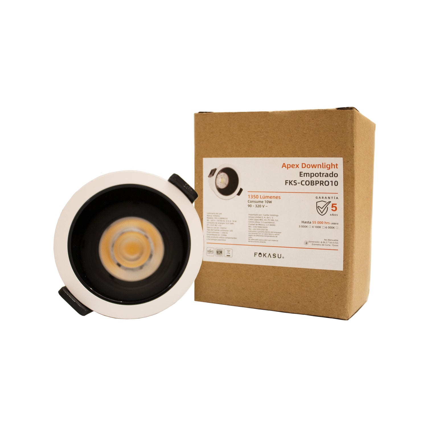 Apex Downlight Empotrado 3000K - Fokasu