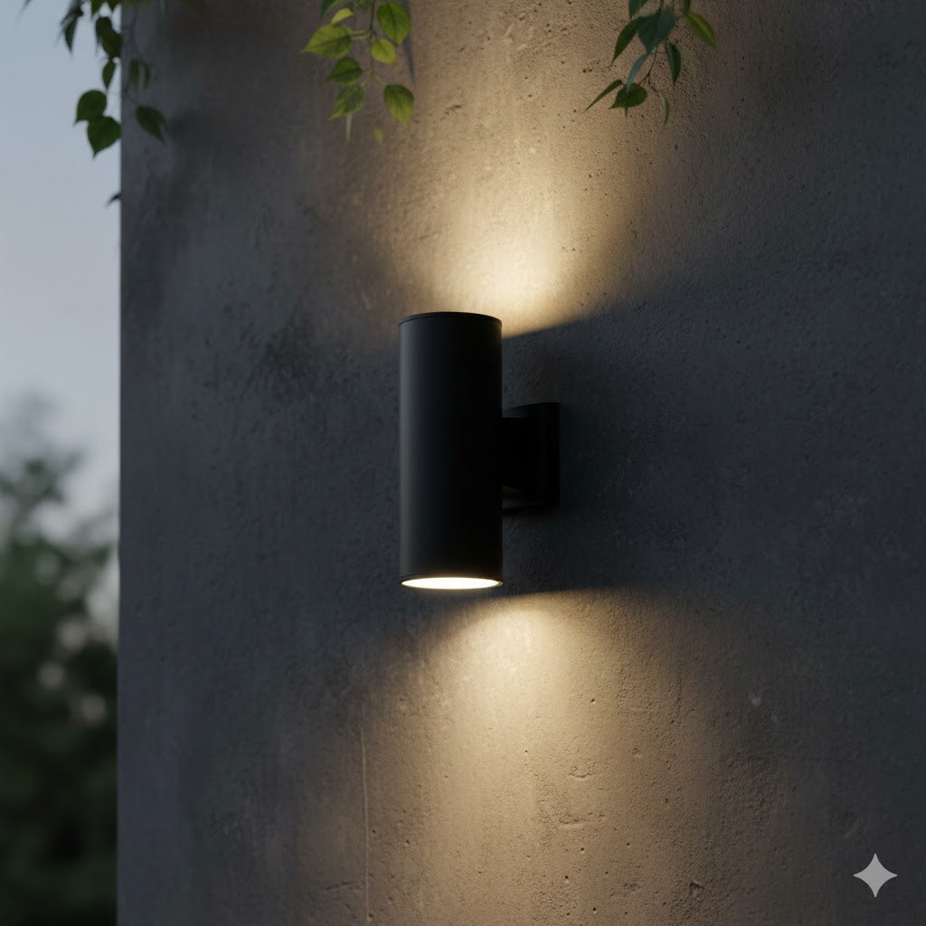 Luminaria Arbotante Doble ILUCIL2E27IP54B  Negro  Base E27 IP54 ILUMILEDS
