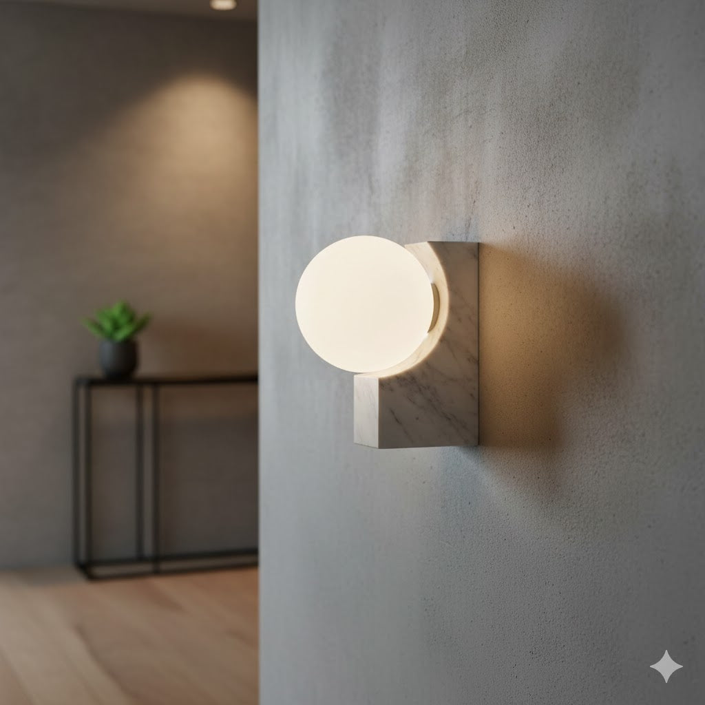 Luminaria de Pared en Mármol Blanco - Base G9 5W - ILUEUR054G9MBCR ILUMILEDS