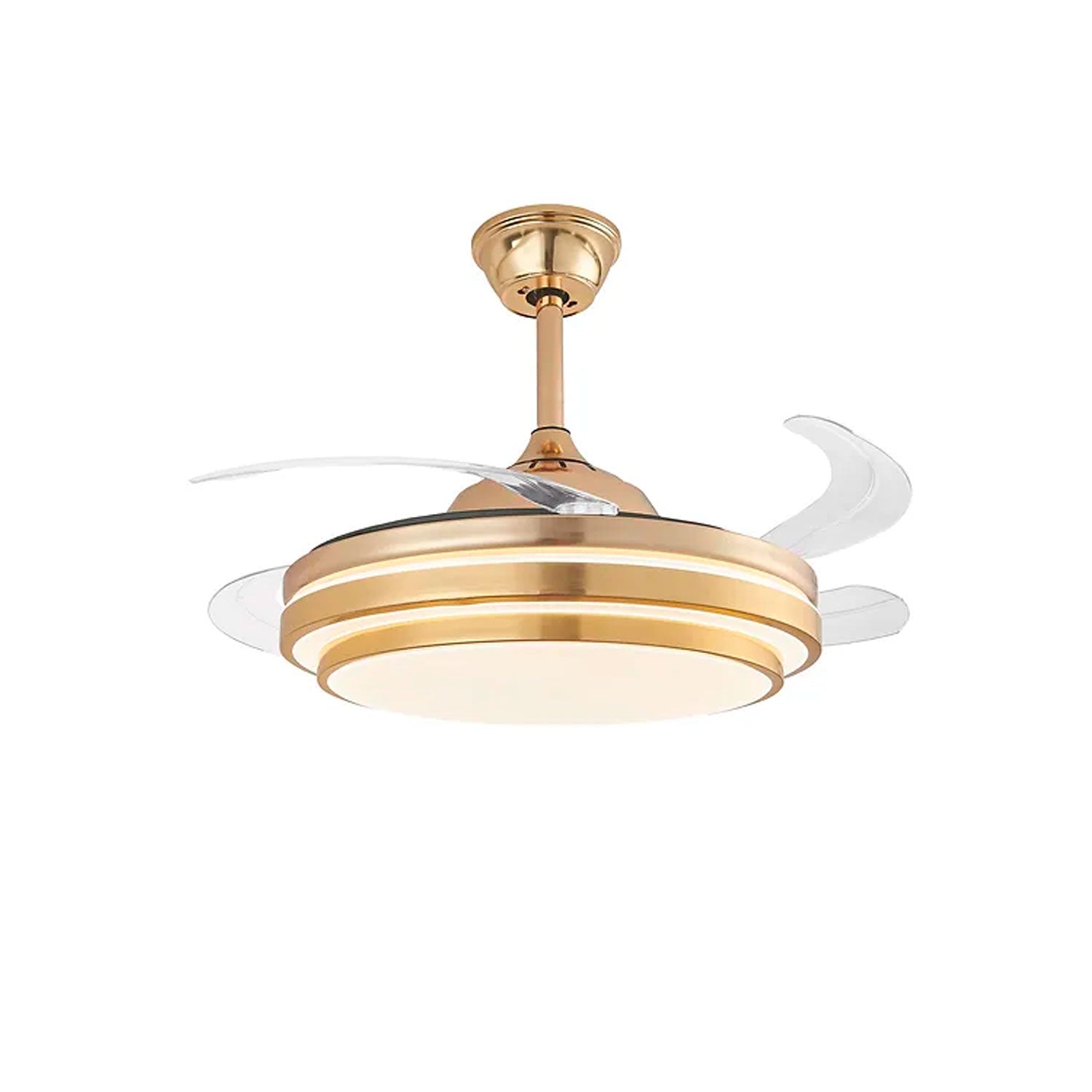 Ventilador de Techo Decorativo Retráctil con Luz LED, Control Remoto, App y 6 Velocidades – Luxica